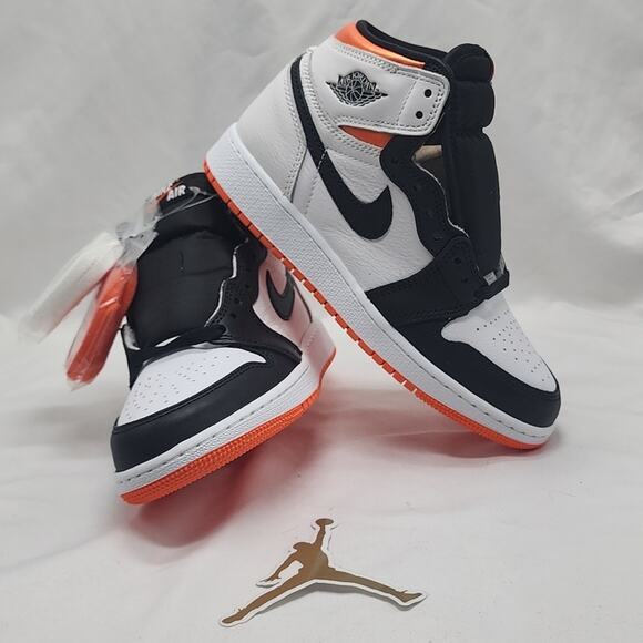 NIKE JORDAN AIR 1 RETRO HIGH OG GS ELECTRO ORANGE SNEAKERS 5Y 575441-180 NIB - Picture 13 of 16